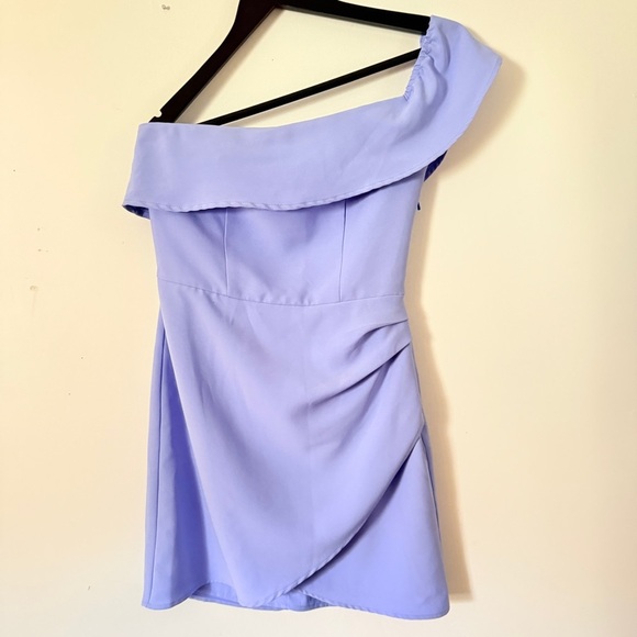 New NBD x Naven Lavender One Shoulder Draped Mini Dress Size Small - Picture 2 of 8